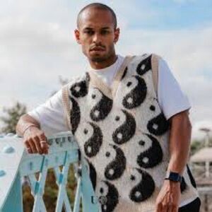 ASOS Black, Tan and White V-Neck Sweater